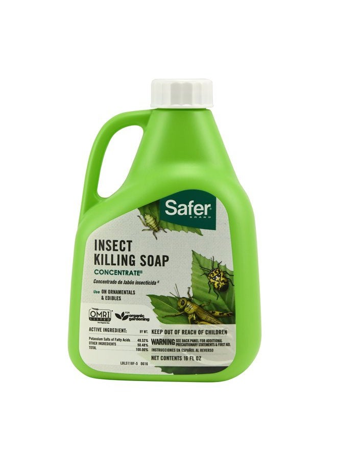 Safer 5118-6 Insect Killing Soap Concentrate - Insecticidal Soap for Plants - Kills Aphids, Whiteflies, Thrips, Spider Mites, and More - OMRI Listed for Organic Use - Image 1